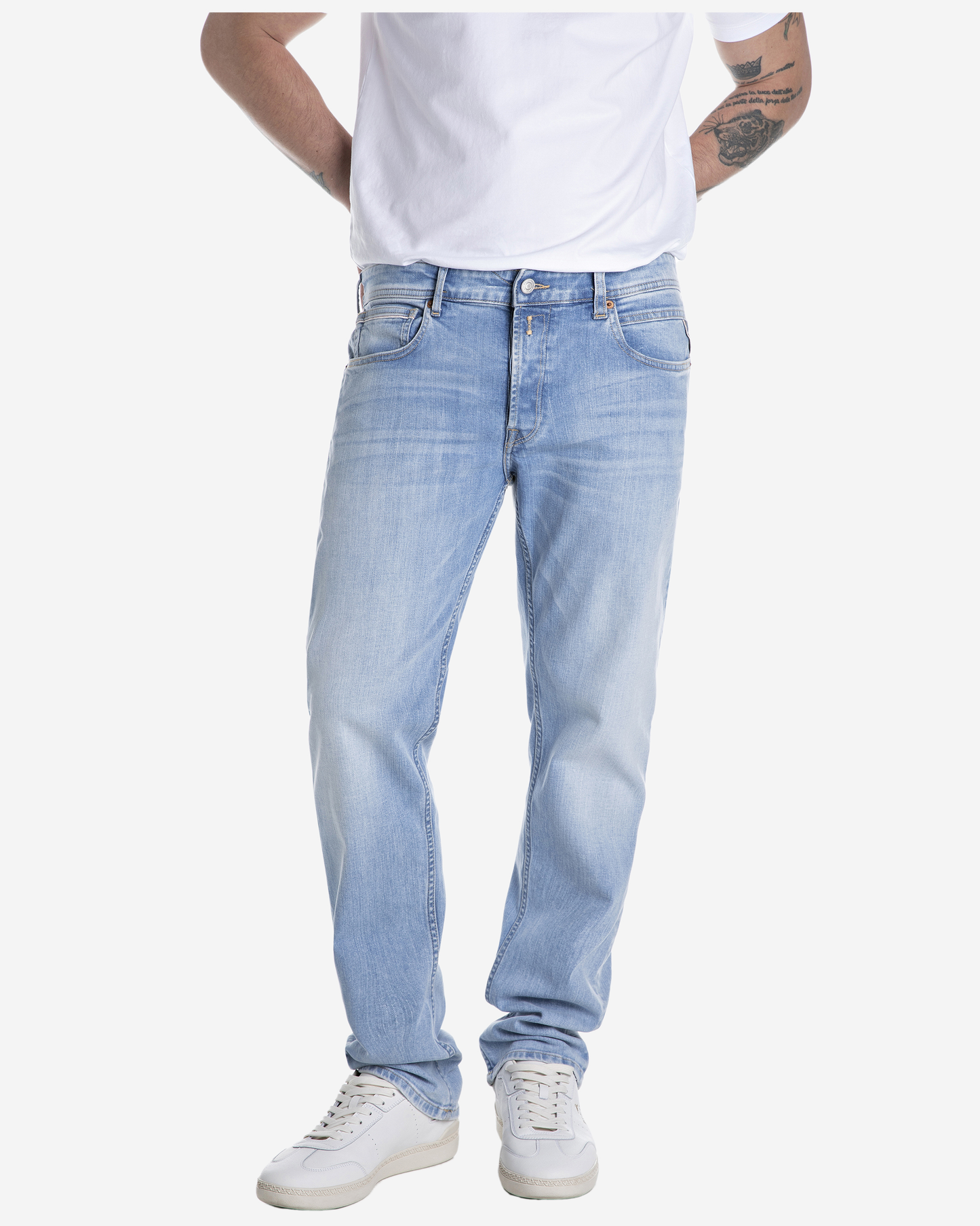 Replay Grover Straight-Fit Jeans - Light Blue