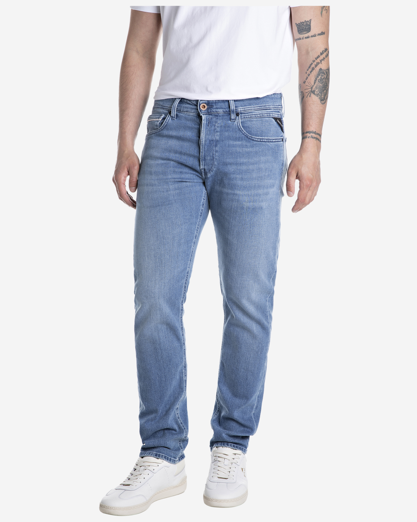 Replay Grover Straight-Fit Jeans - Medium Blue