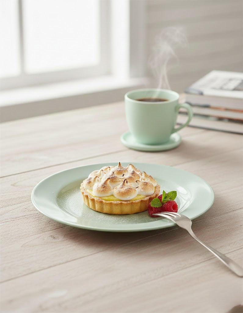 طبق حلوى باستيل أخضر من ميزون