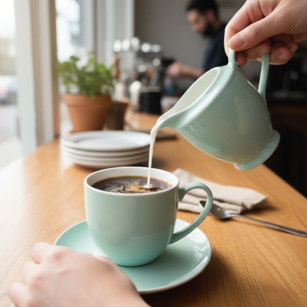 طقم شاي وصحن من ميزون باستيل باللون الأخضر