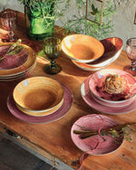 طقم عشاء بورسلين من توغنانا ماسيس، 18 قطعة - متعدد الألوان الدافئ