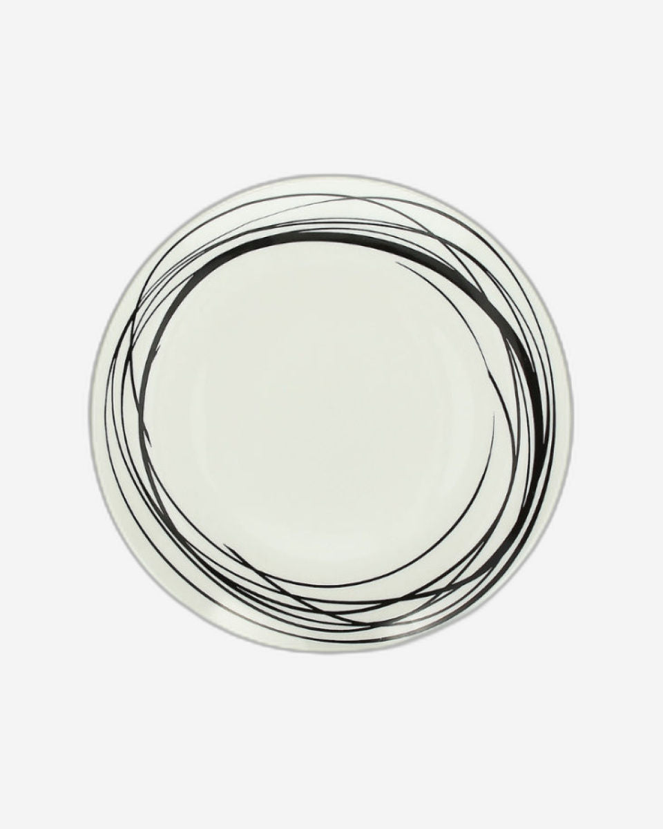 طبق عشاء توجنانا بروسيلين، مقاس 27 سم، أبيض، أدوات مائدة، فن جرافيكي من متروبوليس