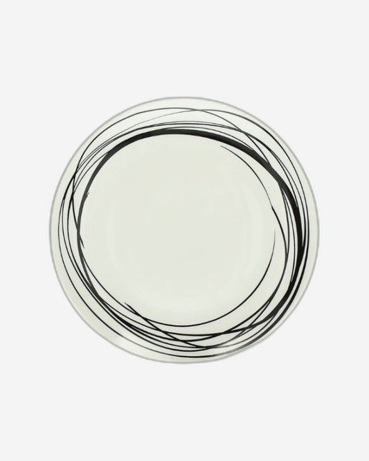 طبق عشاء توجنانا بروسيلين، مقاس 27 سم، أبيض، أدوات مائدة، فن جرافيكي من متروبوليس