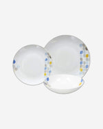 طقم طاولة توجنانا أبيض، ١٨ قطعة (طبق عشاء، طبق حساء، طبق حلوى) - متروبوليس أميليا