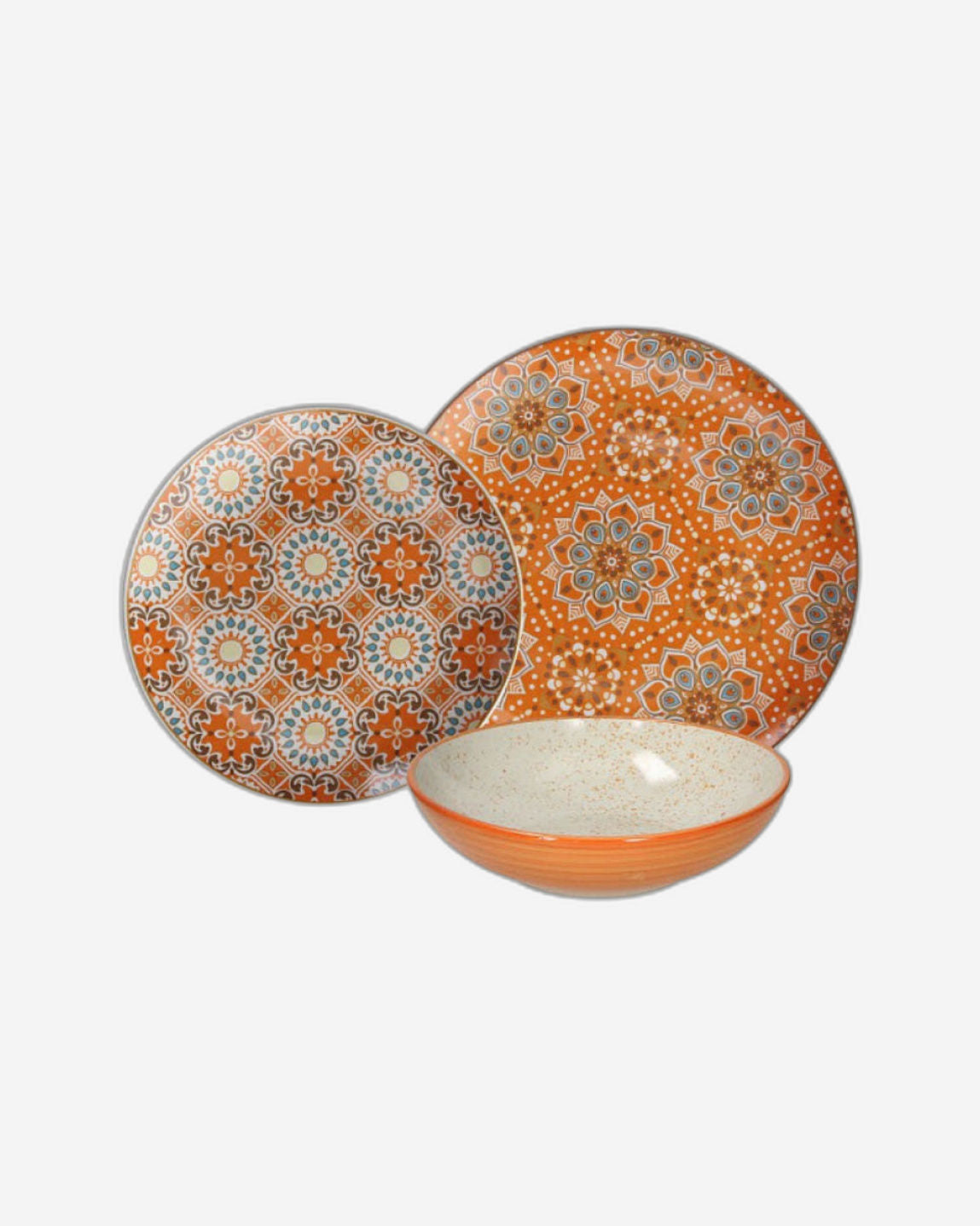 طقم أدوات مائدة من البورسلين متعدد الألوان من توغنانا - طقم أدوات مائدة من 18 قطعة - متروبوليس كركم