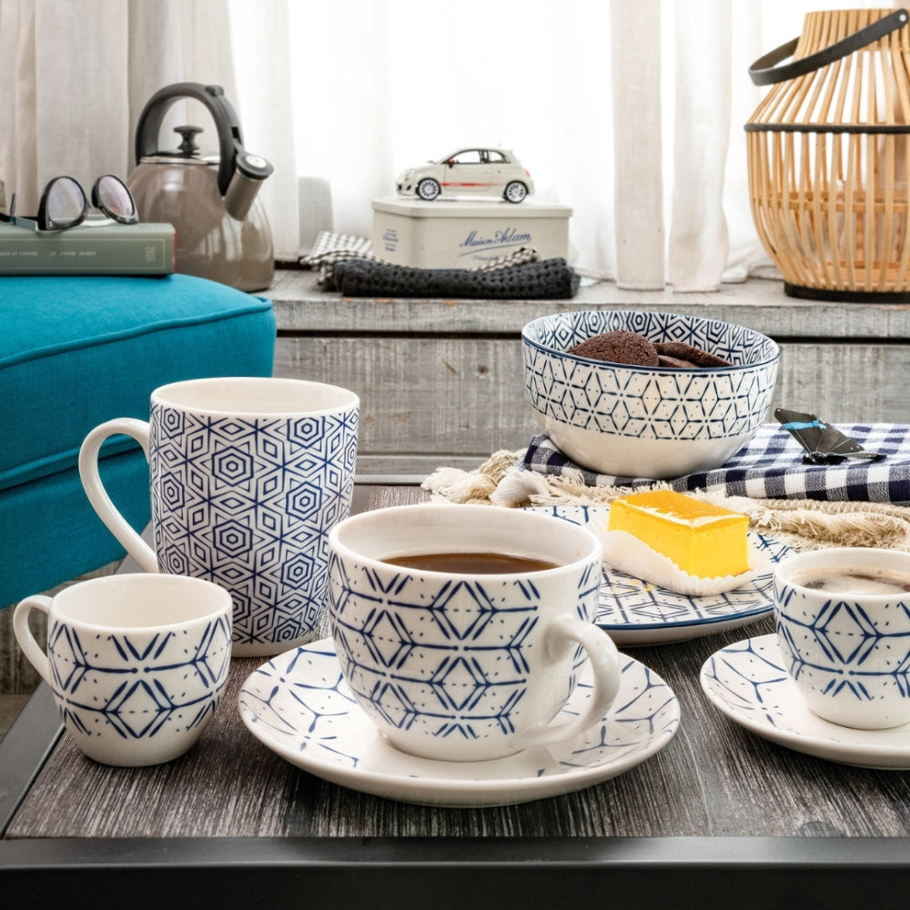مجموعة توجنانا من 6 أكواب قهوة مع صحن، مجموعة أكواب قهوة متروبوليس داون تاون