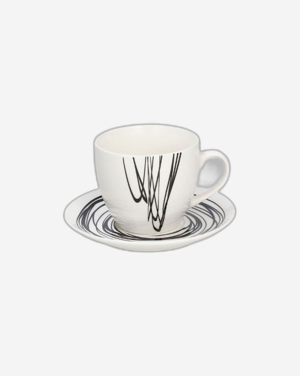 كوب قهوة مع صحن من تصميم توجنانا متروبوليس جرافيك آرت، سعة 80 سم مكعب