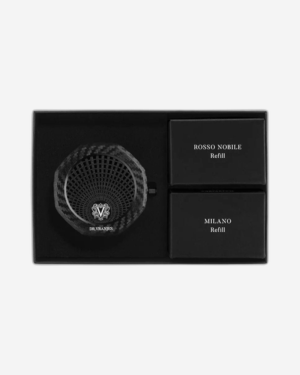 علبة هدايا موزع ألياف الكربون من دكتور فرانجيس + عبوتي إعادة تعبئة (روسو نوبيل وميلانو)