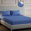 Mulberry Living Cotton Queen Fitted 300TC Elysian Stripes Mediterranean Blue