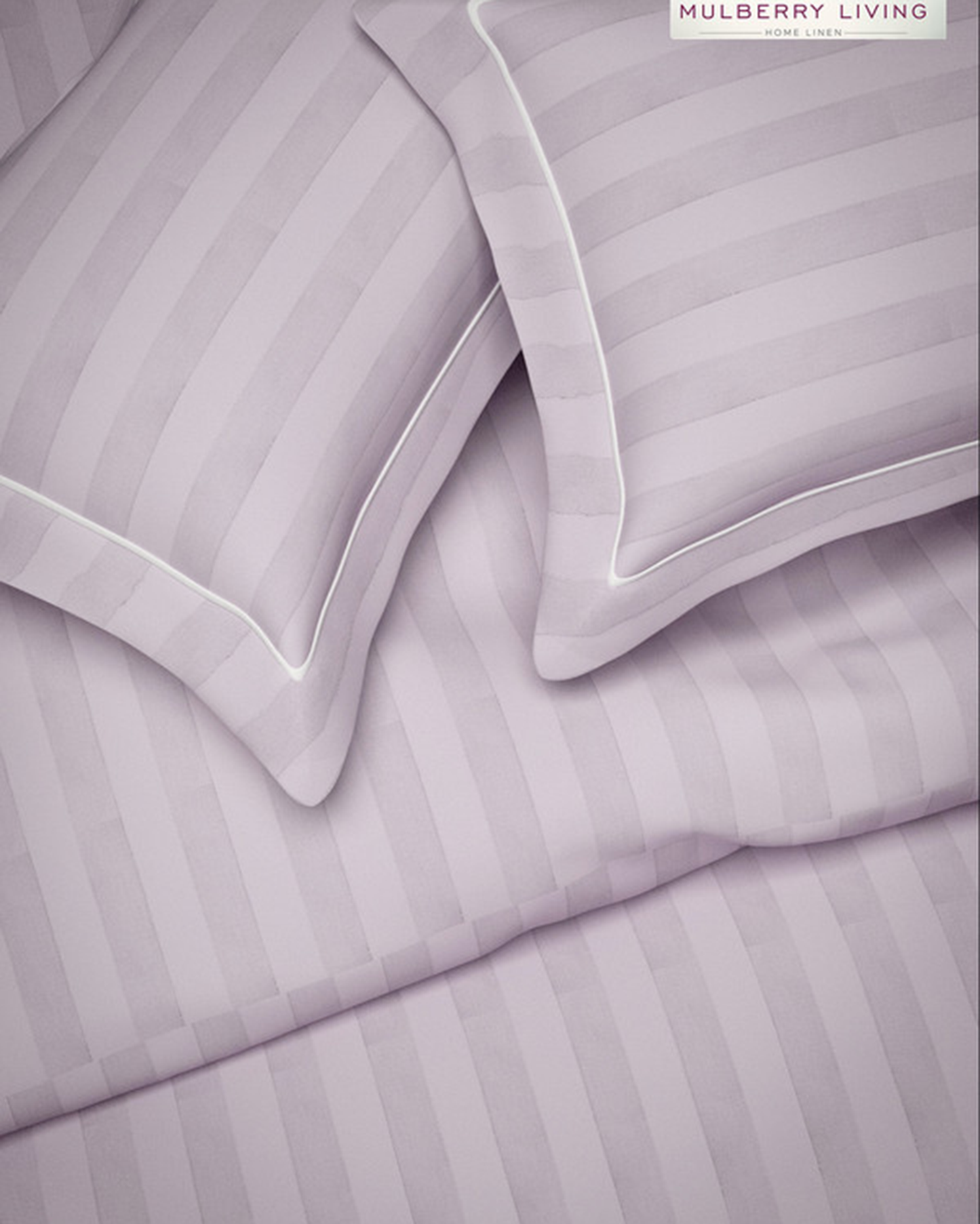 Mulberry Living Cotton Queen Fitted 300TC Elysian Stripes Mediterranean Blue