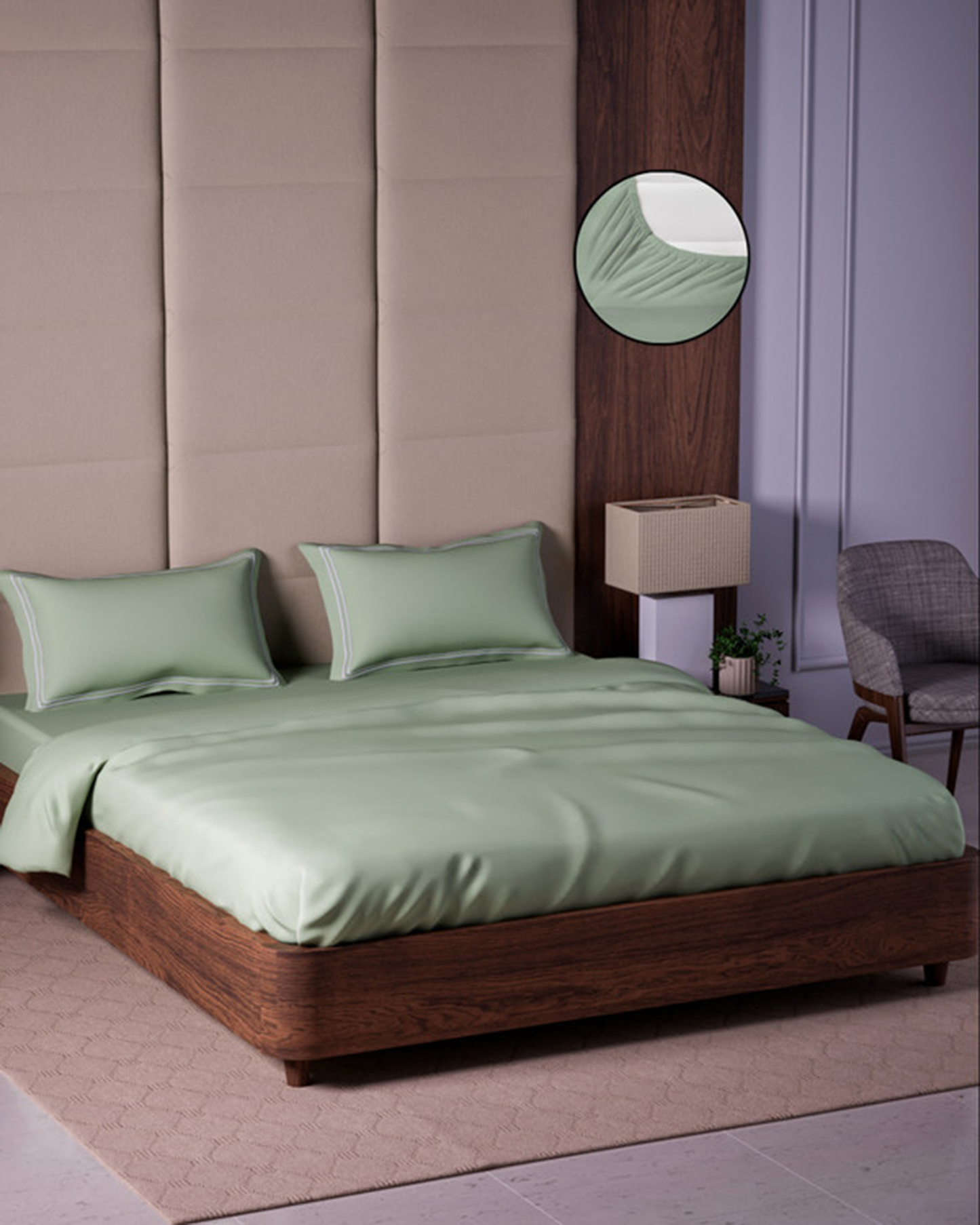 Mulberry Living Cotton King Fitted 500TC Opulent Hue Fawn