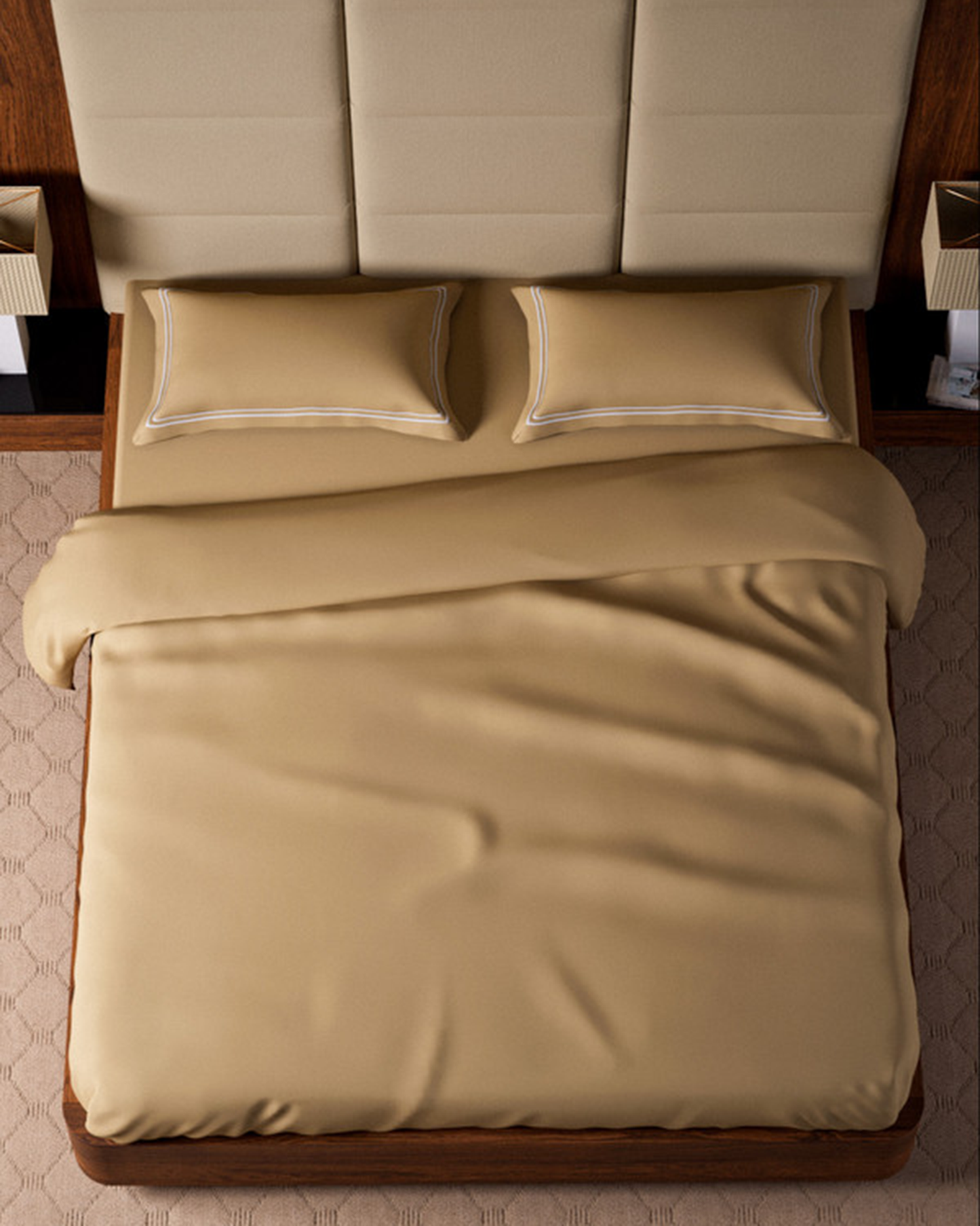 Mulberry Living Cotton King Fitted 500TC Opulent Hue Fawn