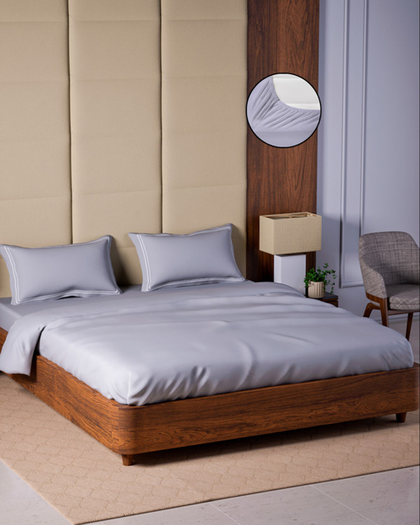 Mulberry Living Cotton King Fitted 500TC Opulent Hue Fawn
