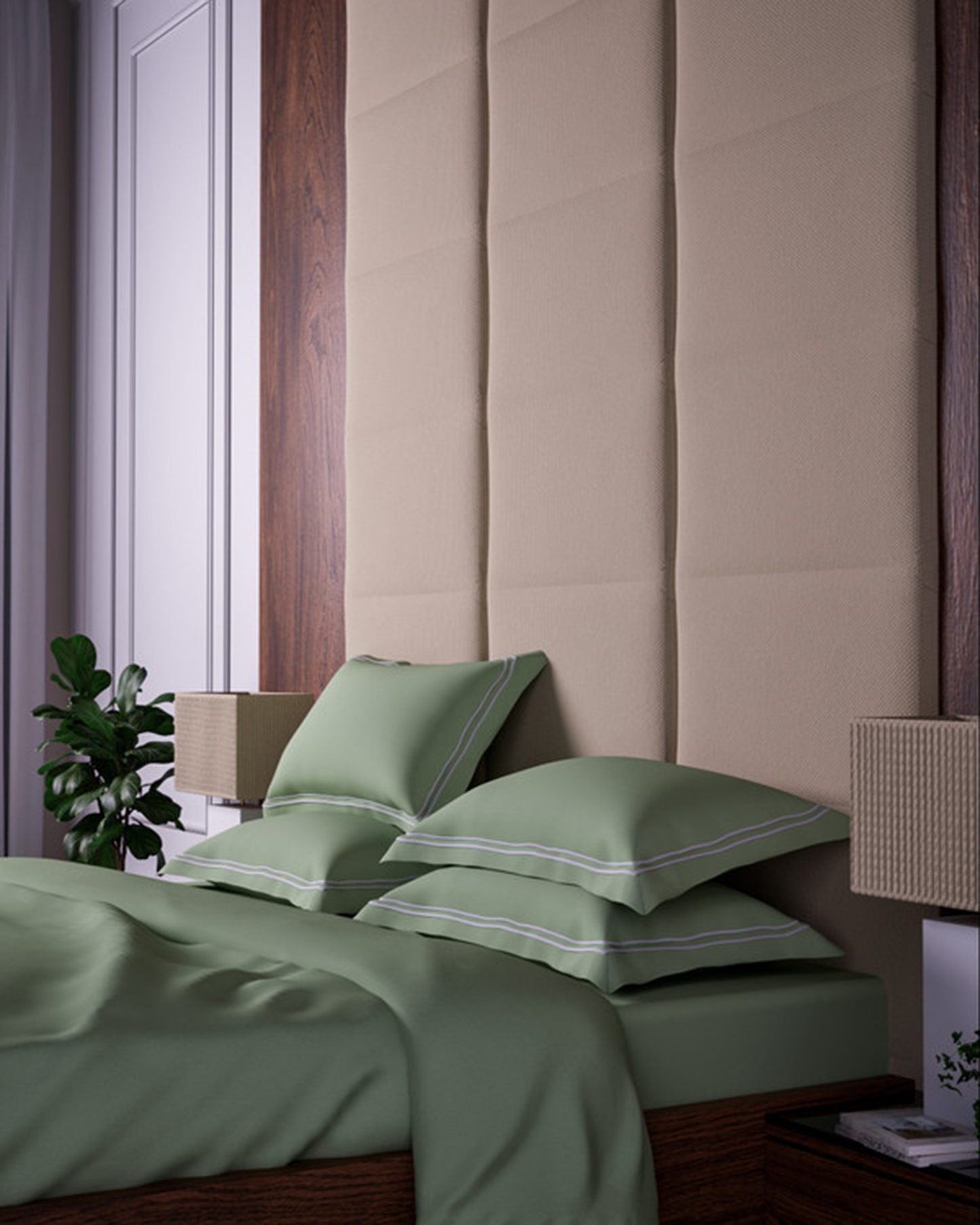 Mulberry Living Cotton King Fitted 500TC Opulent Hue Fawn
