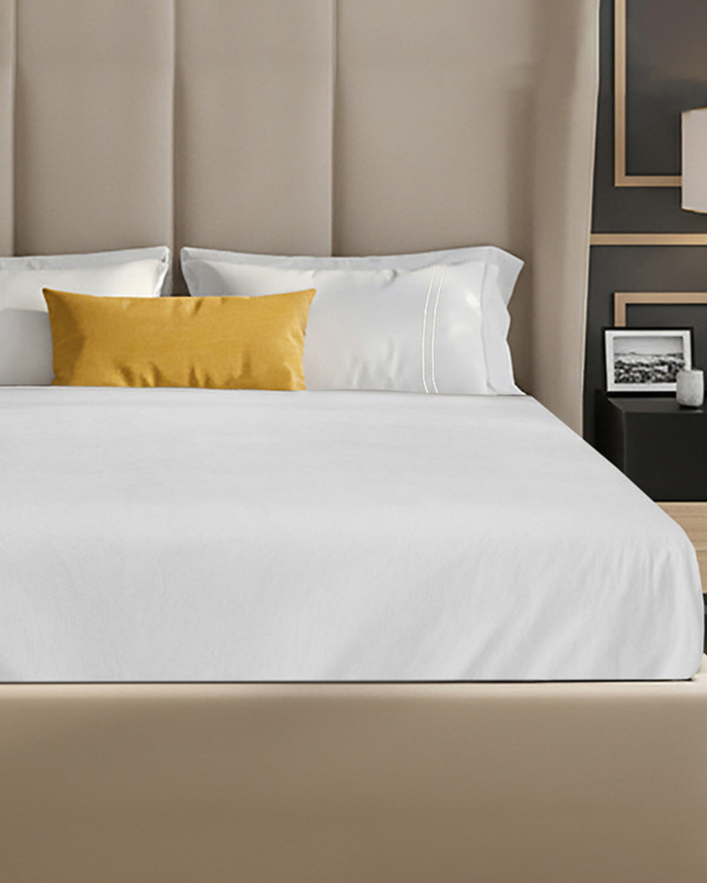 Mulberry Living Cotton Queen Fitted 250TC Serenity Solids White