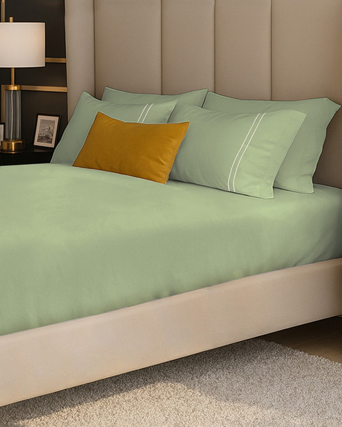 Mulberry Living Cotton Queen Fitted 250TC Serenity Solids White