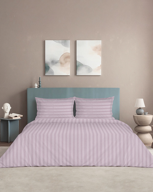 Cotton King Duvet 300TC Elysian Stripes Cameo Rose
