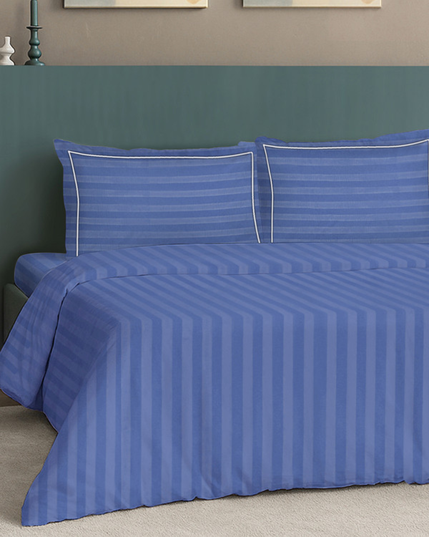 Mulberry Living Cotton King Duvet 300TC Elysian Stripes Cameo Rose