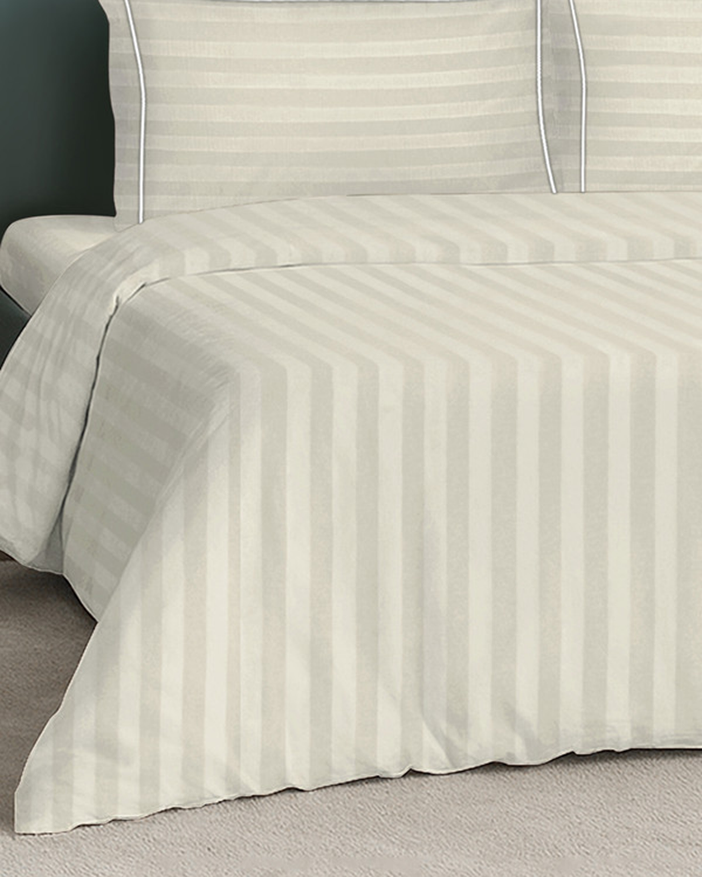 Mulberry Living Cotton King Duvet 300TC Elysian Stripes Cameo Rose