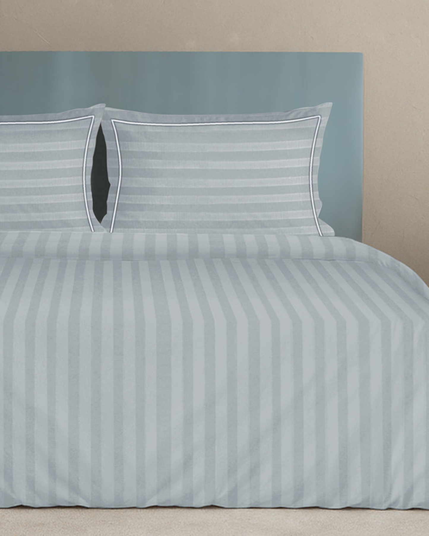 Mulberry Living Cotton King Duvet 300TC Elysian Stripes Cameo Rose