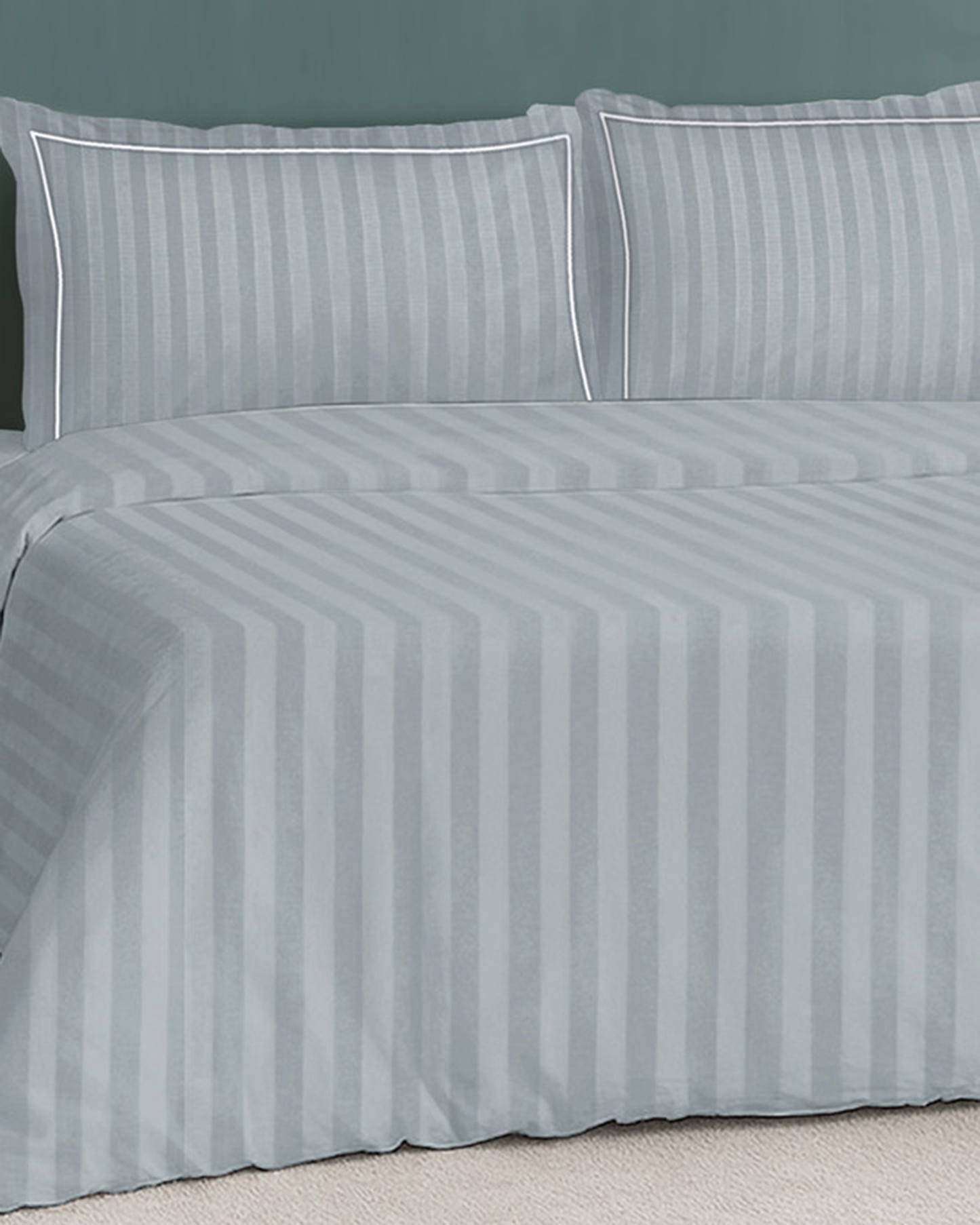Mulberry Living Cotton King Duvet 300TC Elysian Stripes Cameo Rose