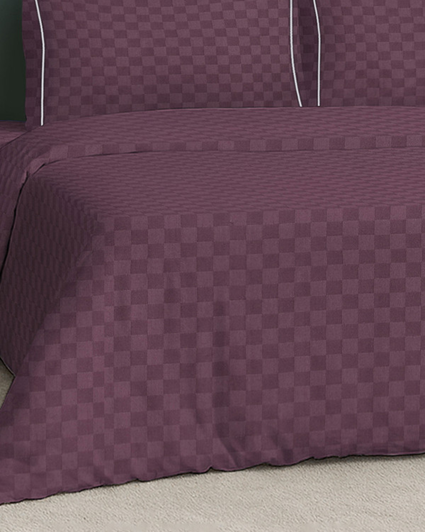 Mulberry Living Cotton King Duvet 300TC Urban Grid White