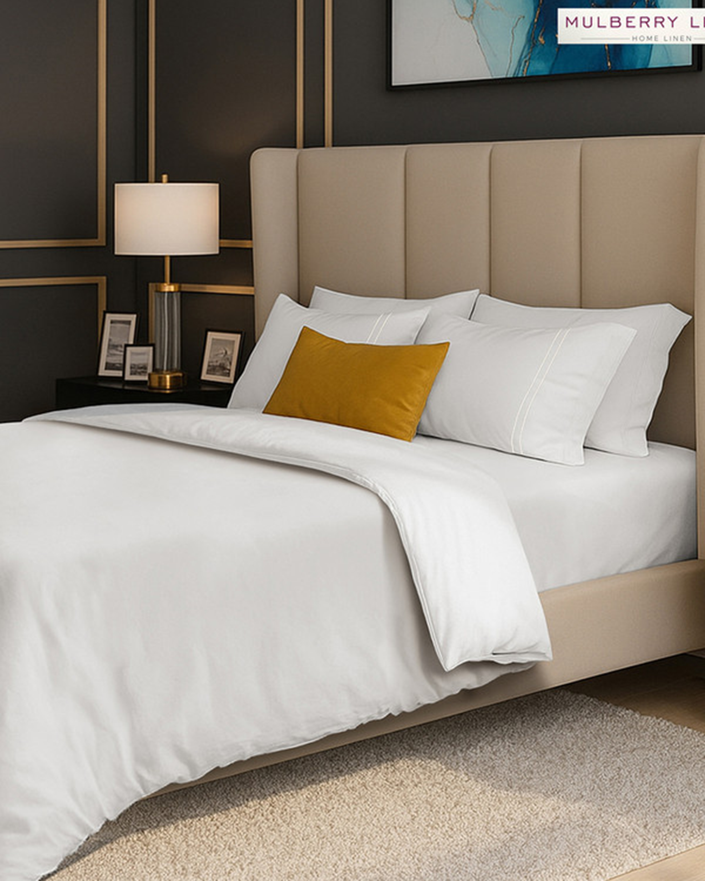 Mulberry Living Cotton King Duvet 250TC Serenity Solids White