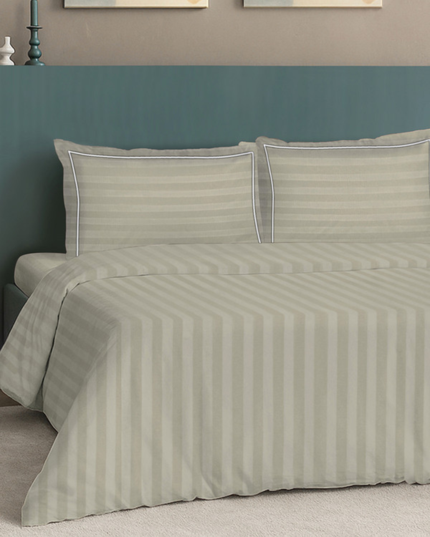Mulberry Living Cotton Cal King 4Pc Elysian Stripes Beige