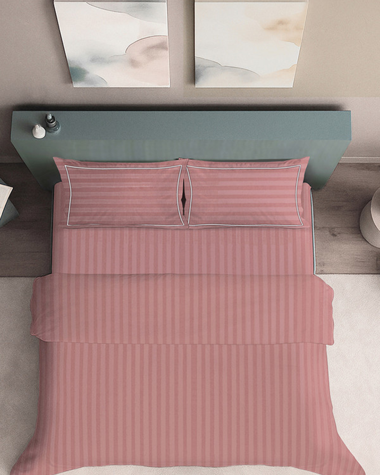 Mulberry Living Cotton King 4Pc Elysian Stripes Beige