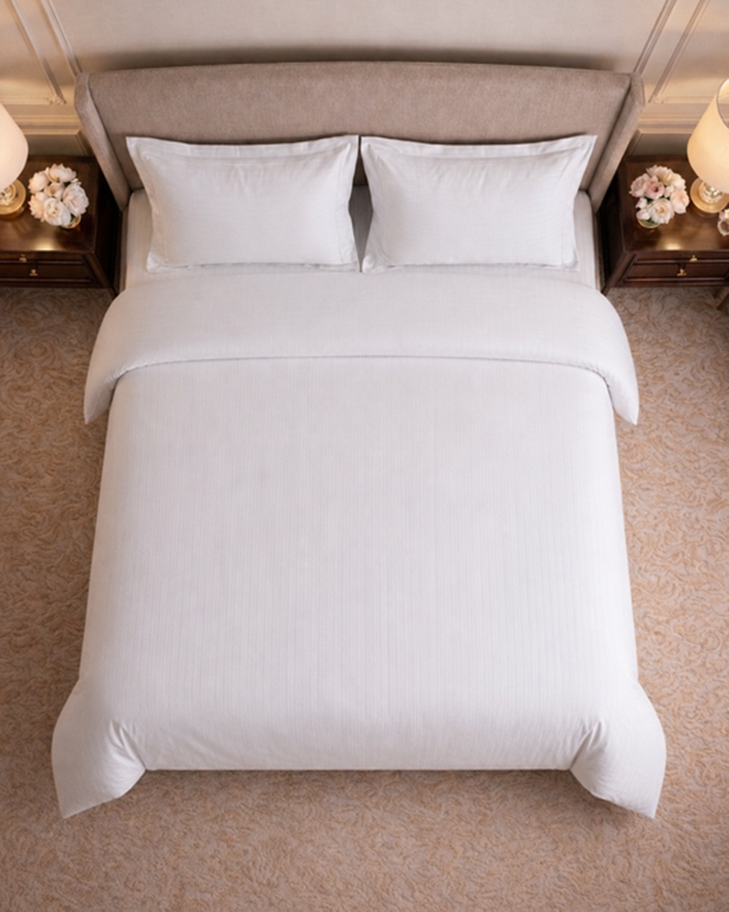 Mulberry Living Cotton King 4Pc Linear Luxe White