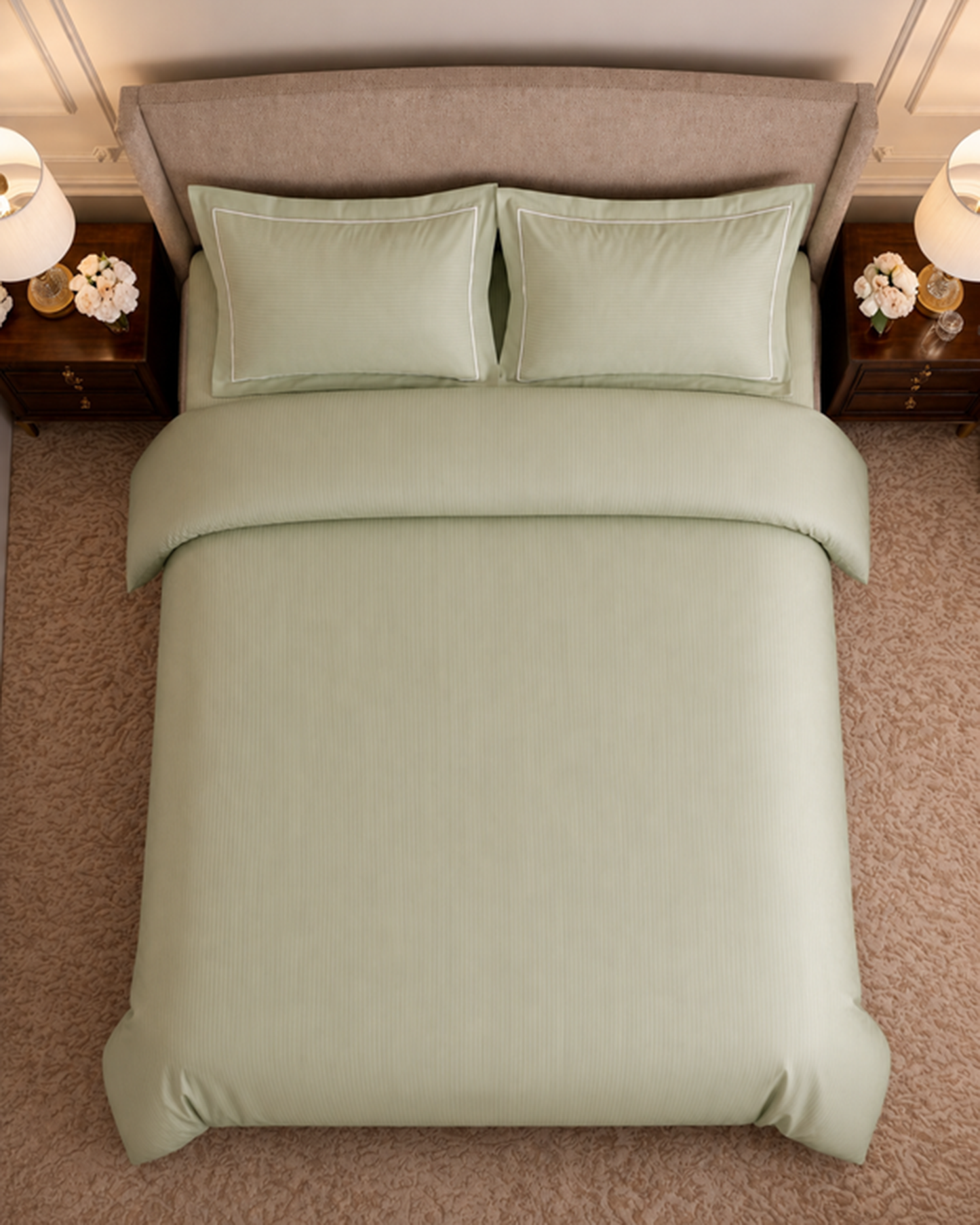 Mulberry Living Cotton King 4Pc Linear Luxe White