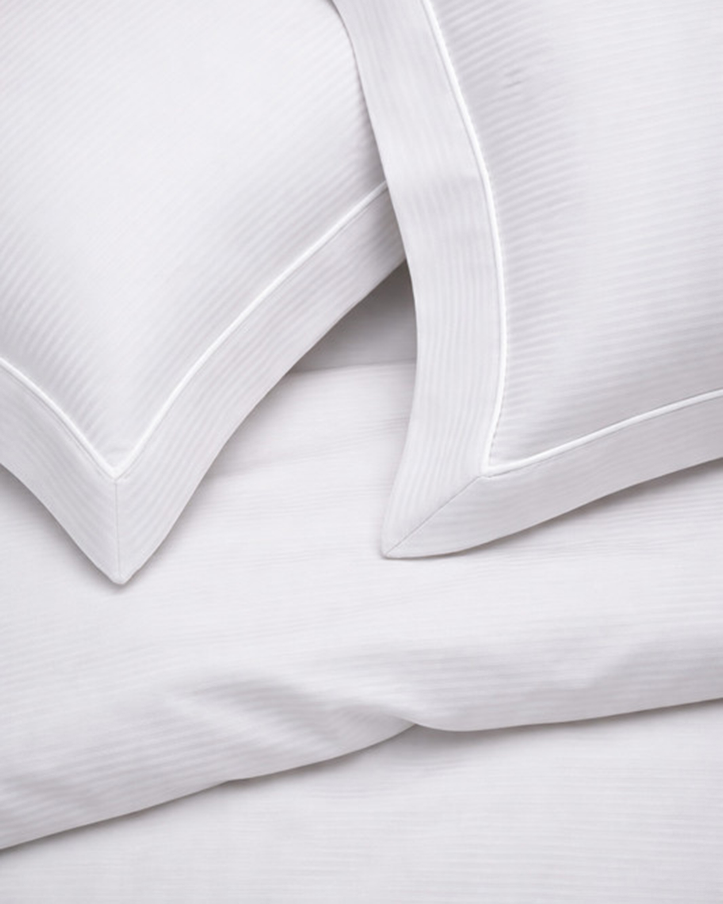 Mulberry Living Cotton King Fitted 3Pc Linear Luxe White