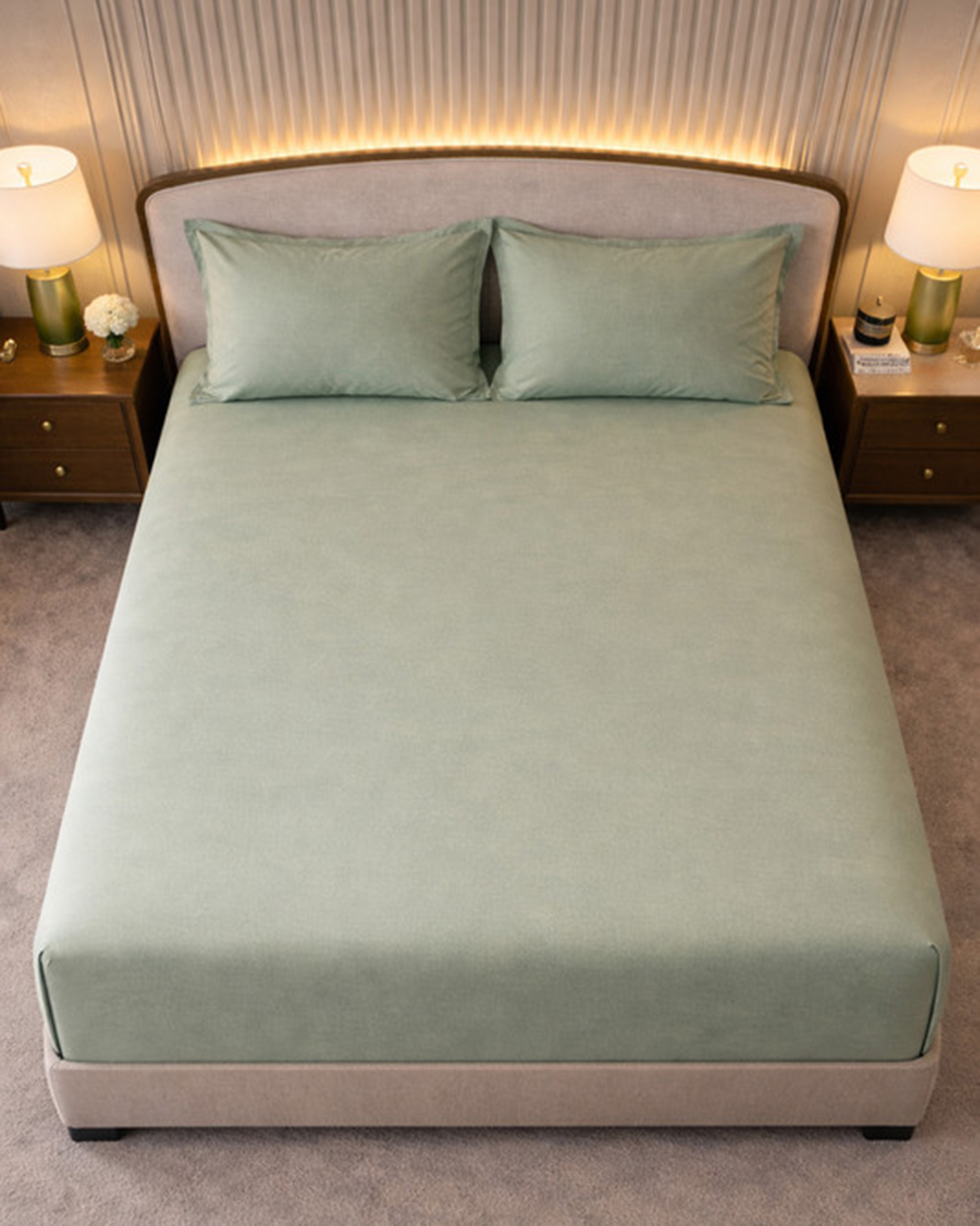 Mulberry Living Cotton King Flat 3Pc Giza Silver Grey