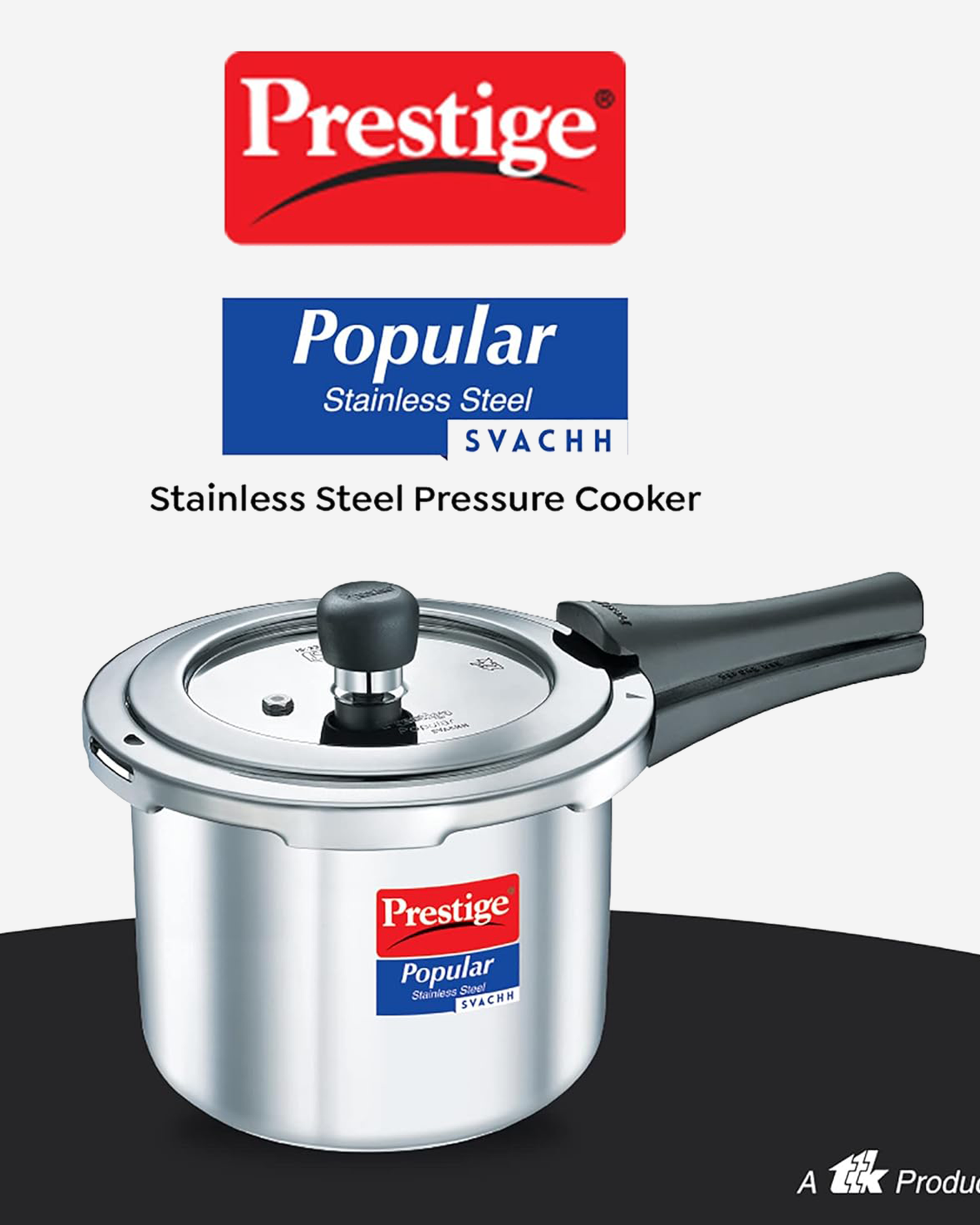 Prestige Popular Svachh Pressure Cooker 2L Stainless Steel Outer Lid