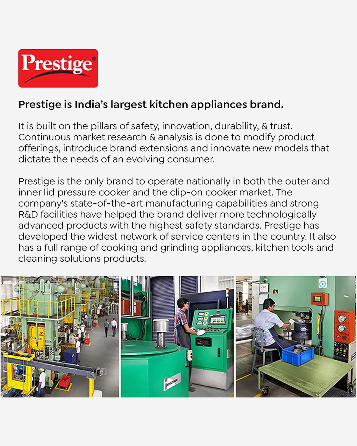 Prestige Popular Svachh Pressure Cooker 7.5L Stainless Steel