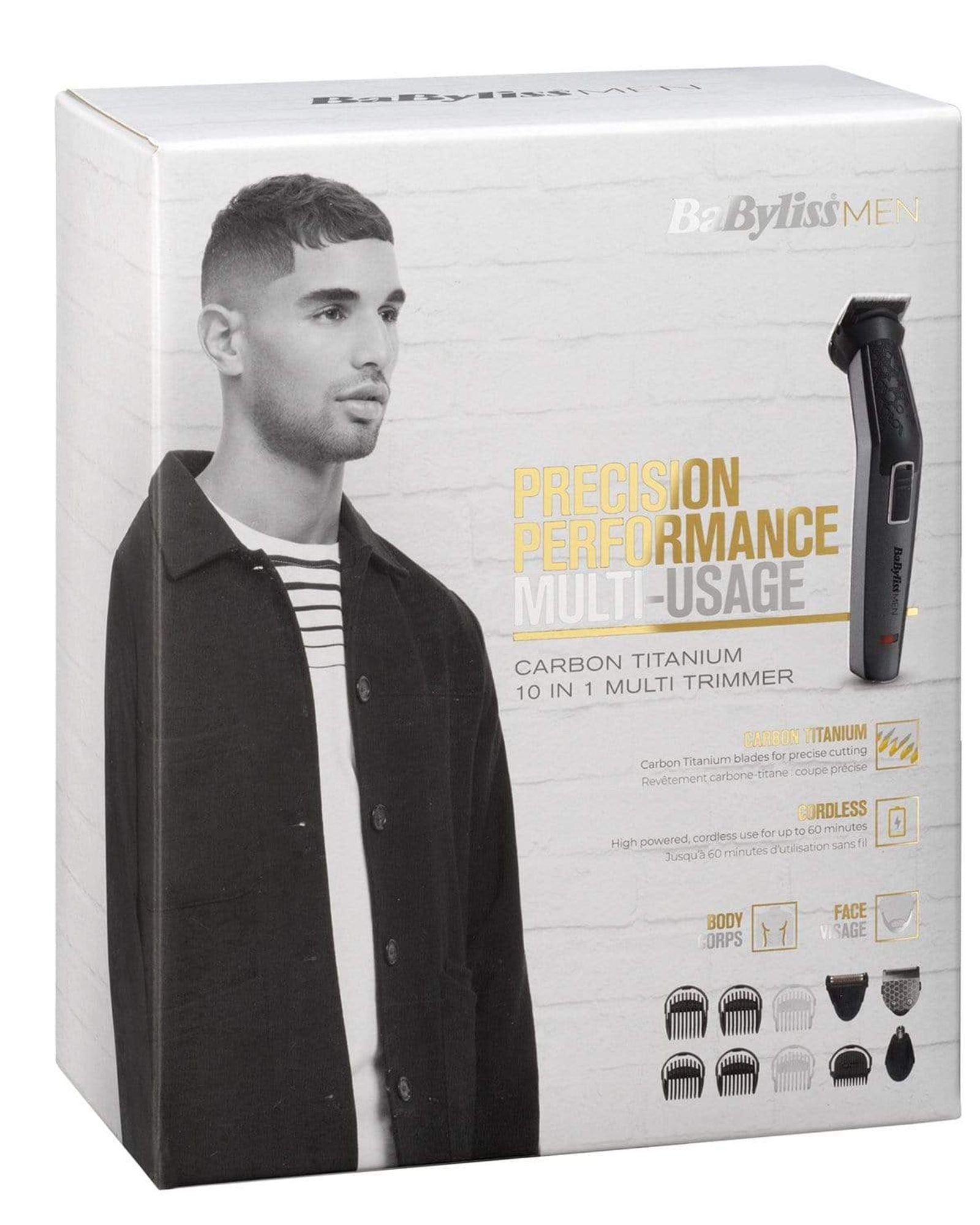 ماكينة تشذيب وقص الشعر من BaByliss مصنوعة من التيتانيوم الأسود والكربون