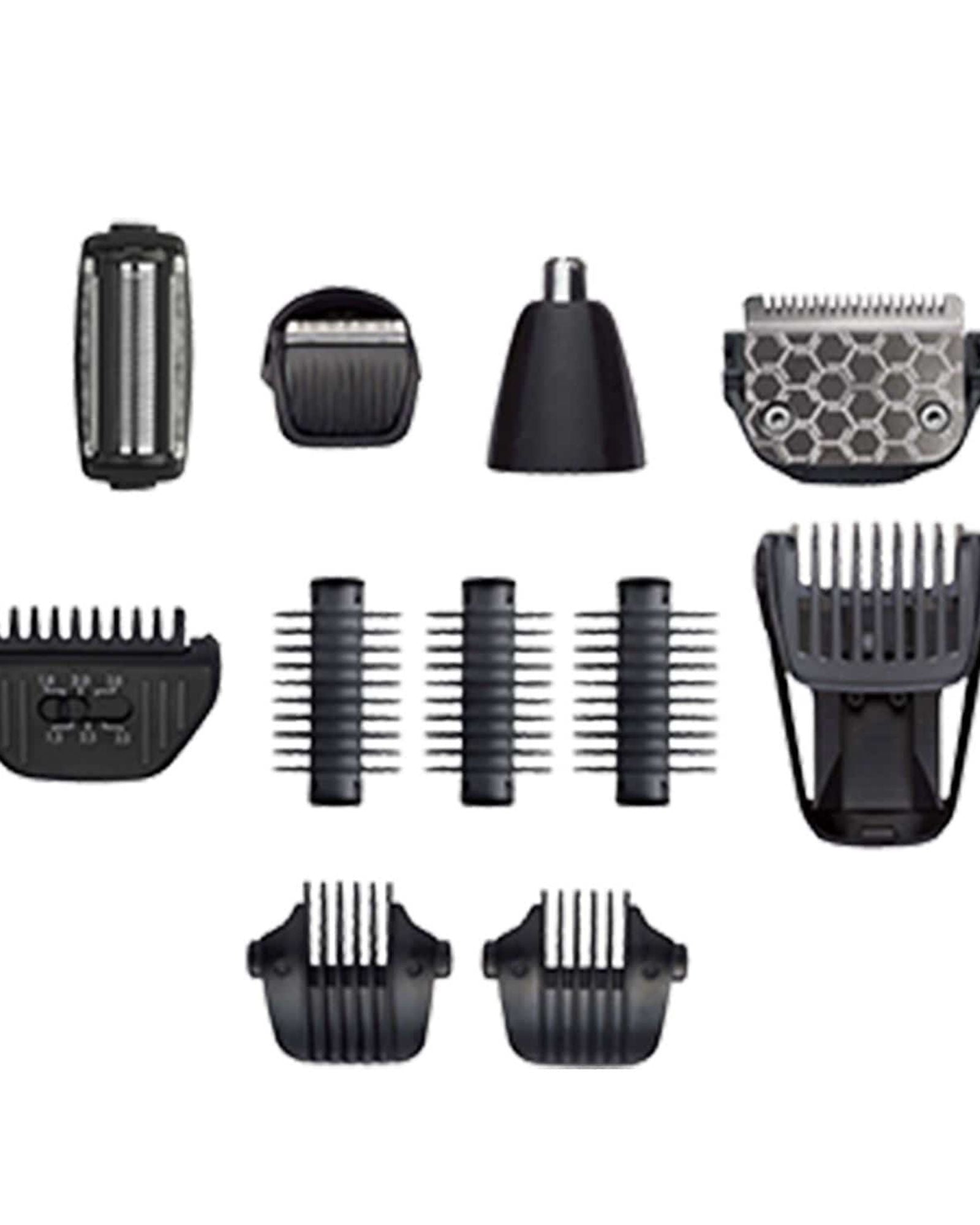 مجموعة ماكينة تشذيب الشعر متعددة الاستخدامات ١١ في ١ من بيبي ليس، مصنوعة من الكربون والتيتانيوم المقاوم للماء