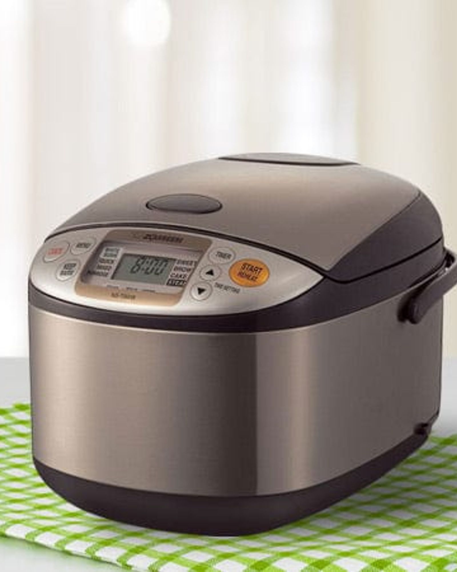 سخان أرز إلكتروني سعة 1.8 لتر، لون بني من الفولاذ المقاوم للصدأ