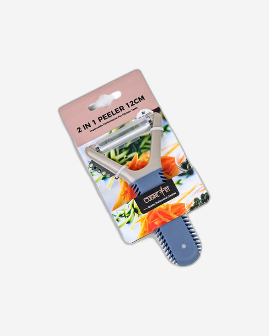 مقشرة 2 في 1 من الفولاذ المقاوم للصدأ من كوزين آرت - 12 سم، بمقبض مريح، قطعة واحدة، متنوعة