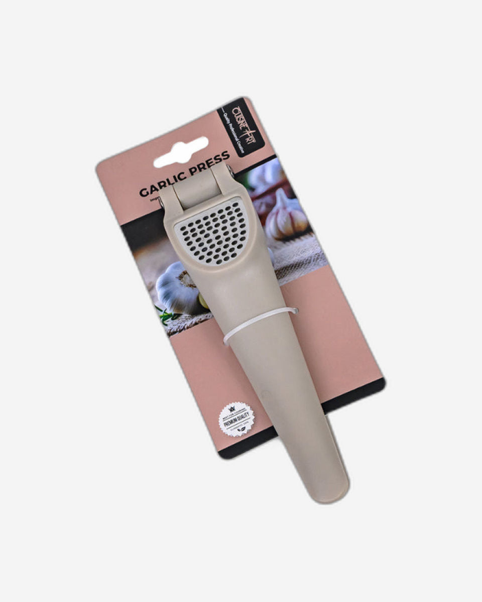 مكبس ثوم من الفولاذ المقاوم للصدأ من كويزين آرت، مقاس 19 سم - مكبس ثوم عالي التحمل، مقاوم للصدأ، بمقبض مريح، قطعة واحدة، متنوعة