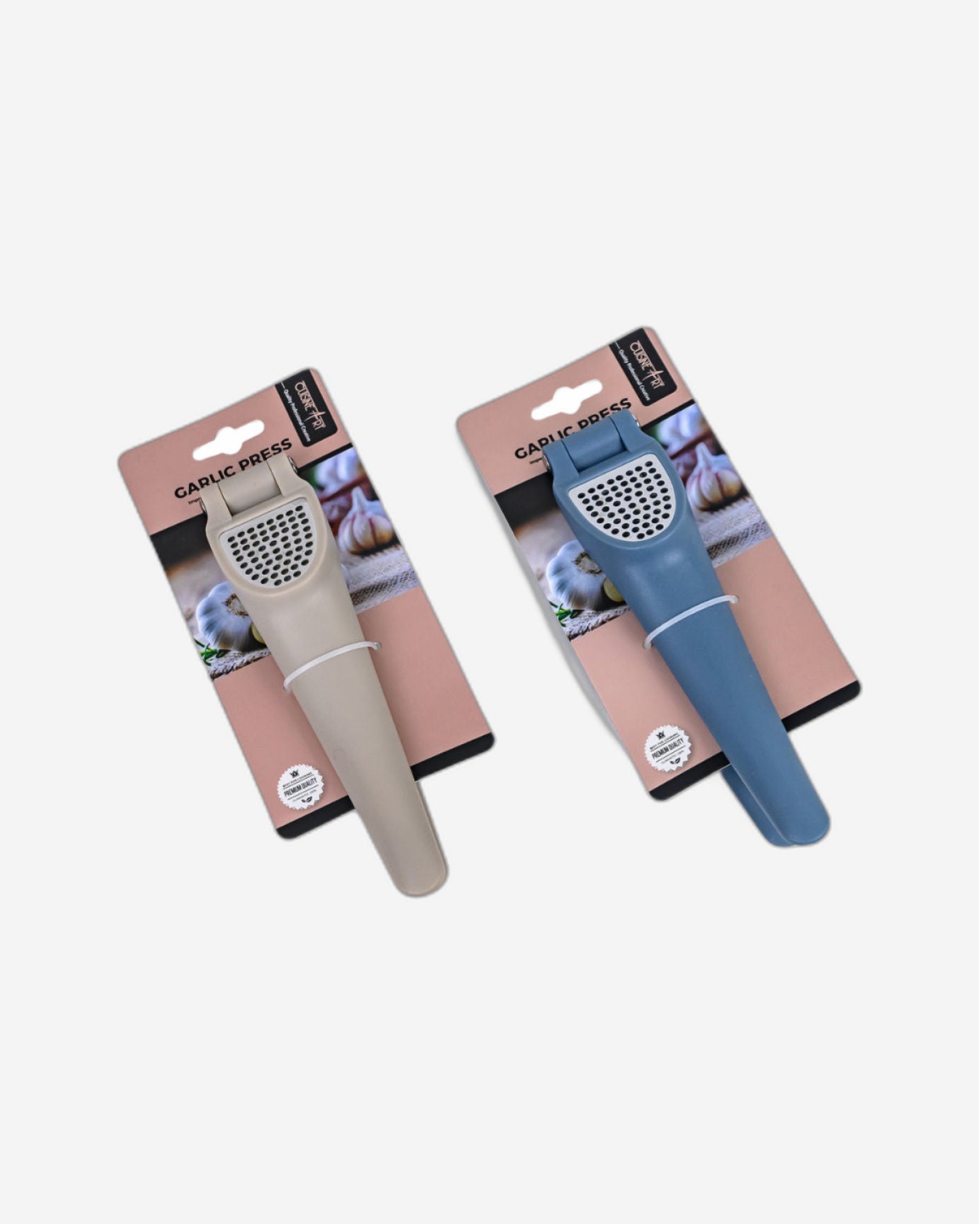 مكبس ثوم من الفولاذ المقاوم للصدأ من كويزين آرت، مقاس 19 سم - مكبس ثوم عالي التحمل، مقاوم للصدأ، بمقبض مريح، قطعة واحدة، متنوعة