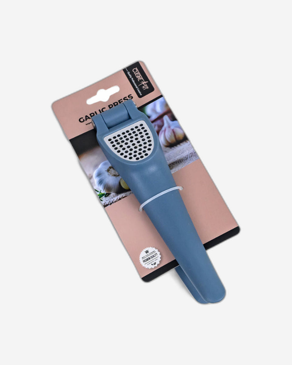 مكبس ثوم من الفولاذ المقاوم للصدأ من كويزين آرت، مقاس 19 سم - مكبس ثوم عالي التحمل، مقاوم للصدأ، بمقبض مريح، قطعة واحدة، متنوعة