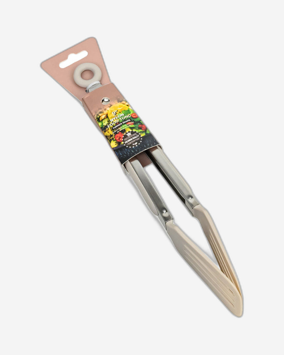 ملقط طعام من النايلون من كوزين آرت مقاس 9 بوصات - ملقط طهي مقاوم للحرارة وغير قابل للخدش مع قبضة مريحة من أجل الأمان