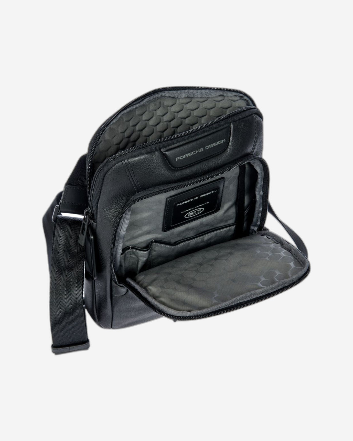 حقيبة كتف جلدية صغيرة سوداء بتصميم بورش رودستر رودستر