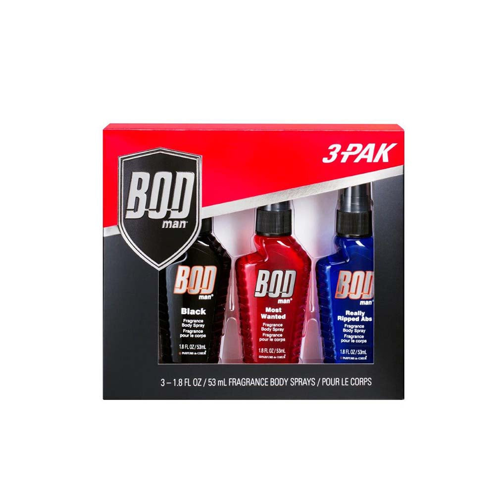 Body Fantasies Bod Man Body Spray Pack of 3 Styles 53ml