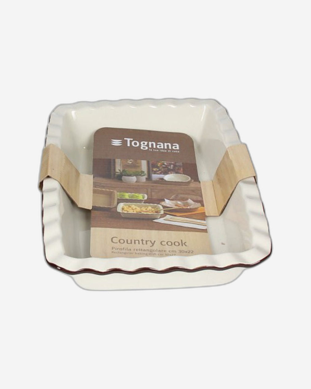 طبق خبز مستطيل من توجنانا، 30×22، ارتفاع 6.2 سم