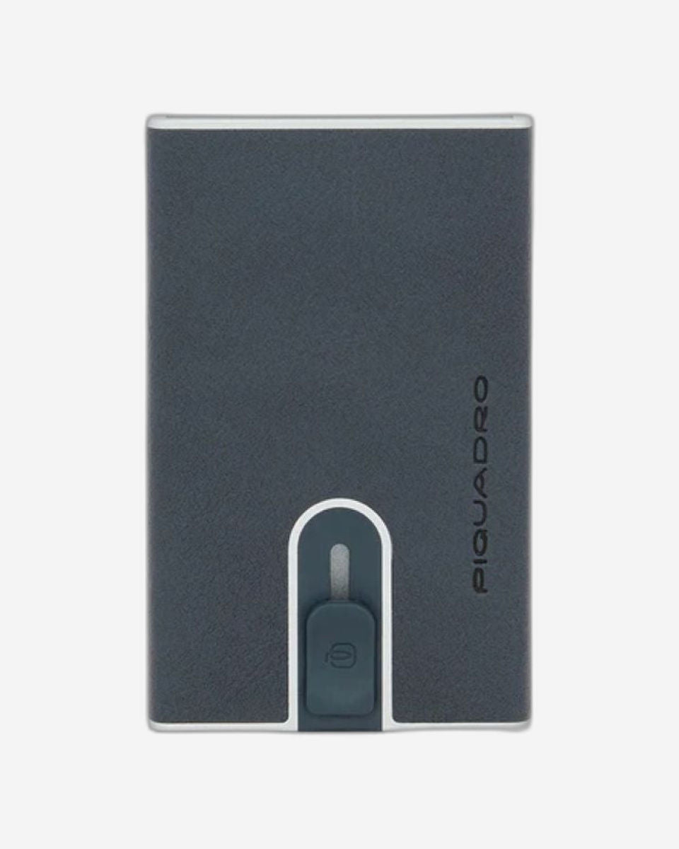 حافظة بطاقات ائتمان مربعة سوداء من بيكوادرو مزودة بنظام انزلاقي وحماية من الاحتيال بتقنية RFID (PP4825B3R/BLU4)