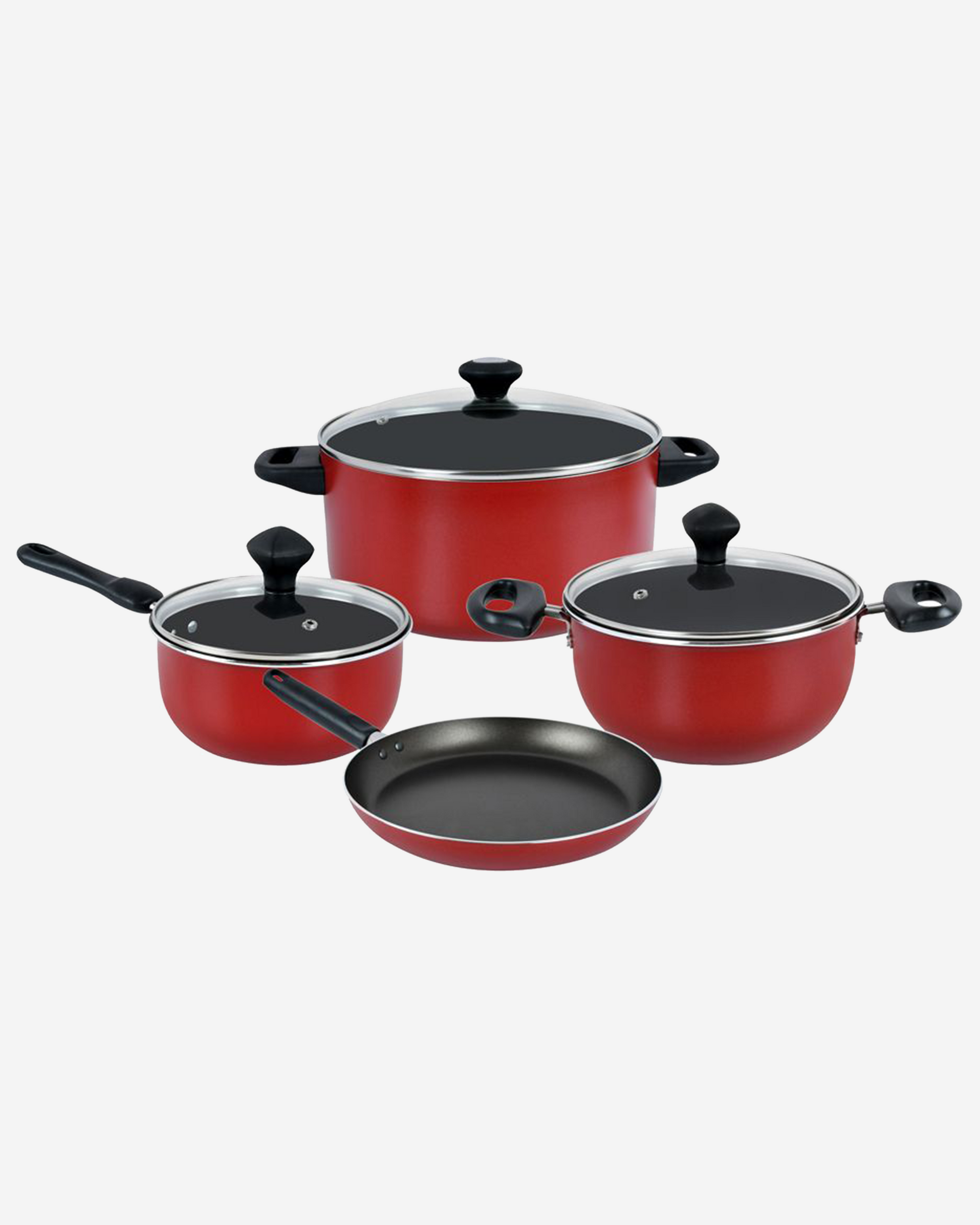 Prestige Cookware Set 8Pc Value Pack Cast Aluminium Non-Stick Red