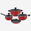 Prestige Cookware Set 8Pc Value Pack Cast Aluminium Non-Stick Red