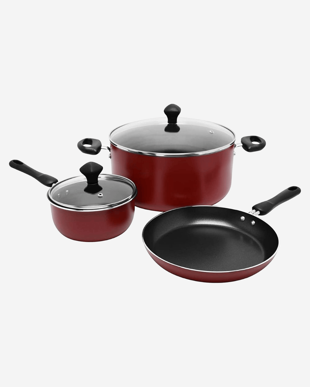 Prestige Cookware Set 7Pc Cast Aluminium Non-Stick Red